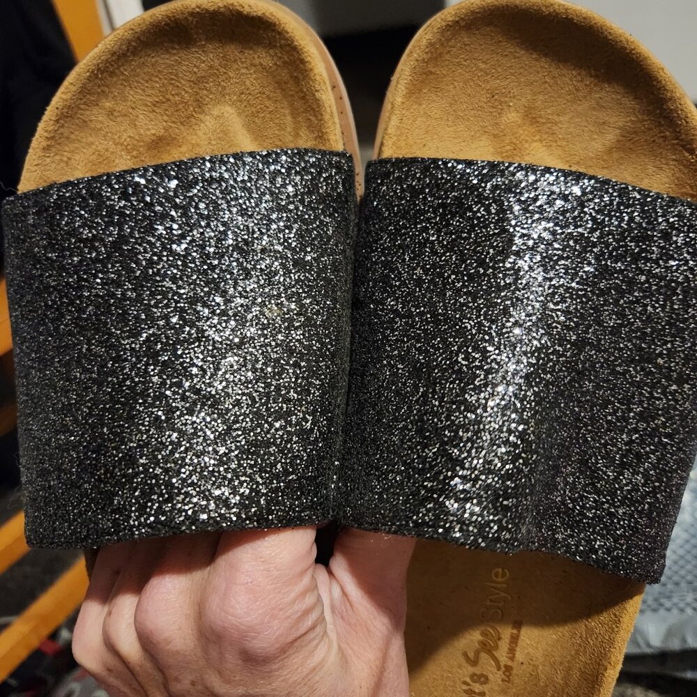 Glitter slides size 7 womens NWOT
